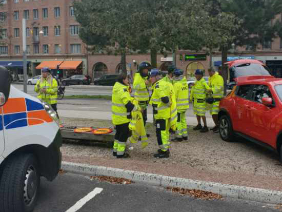 Vakter samlas inför sprängning i Göteborg
