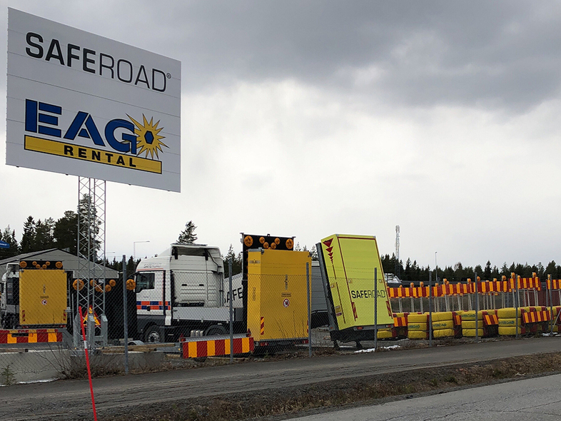 Avstängningsmaterial Saferoads depå i Östersund